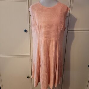 The Limited Coral Laser Cut Sleeveless Dress